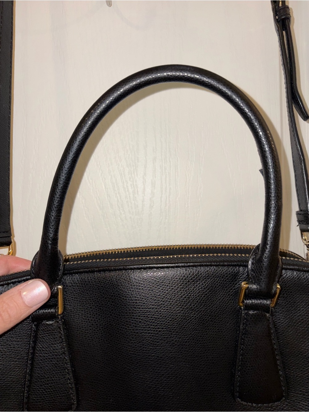 Michael Kors Black Leather Satchel with Gold Hardware - Picture 9 of 14